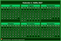 2027 halbjährlicher grüner Minikalender