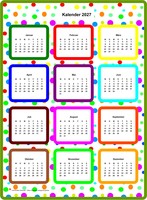 2027 jährlicher Farbkalender