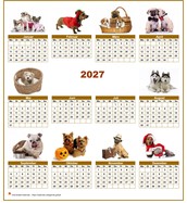 Jahreskalender 2027 mit 10 Hundebildern