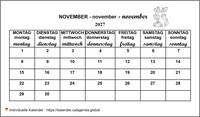 Oktober 2027 Kalender für Grundschulen