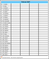 Oktober 2027 Zeitplan