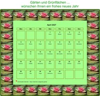 Kalender Oktober 2027 Seerosenmuster