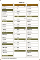 2027 Vierteljahreskalender