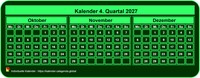 2027 vierteljährlicher grüner Minikalender