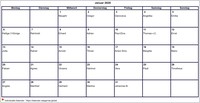 2027 Kalender Januar Leerformat Querformat