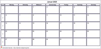 Kalender Januar 2027