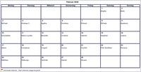 2008 Kalender Februar Leerformat Querformat