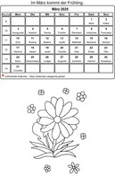 März 2027 Malkalender