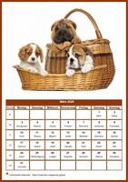 März 1456 Kalender der Serie „Hunde“