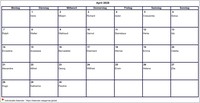 2008 Kalender April Leerformat Querformat