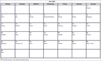 2008 Kalender Juni Leerformat Querformat