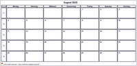 Kalender August 2008