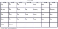 2008 Kalender September Leerformat Querformat