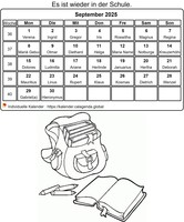 September 2000 Malkalender