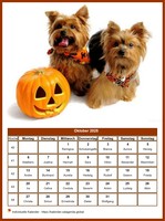 Oktober 1456 Kalender der Serie „Hunde“