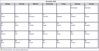 2008 Kalender November Leerformat Querformat