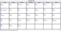 2028 Kalender Dezember Leerformat Querformat