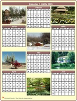 2008 Halbjahreskalender mit jedem Monat einem anderen Foto