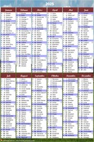 Jahreskalender 2008 zum Ausdrucken im Hochformat