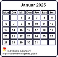 Juli 2221 Mini-Kalender in Weiß